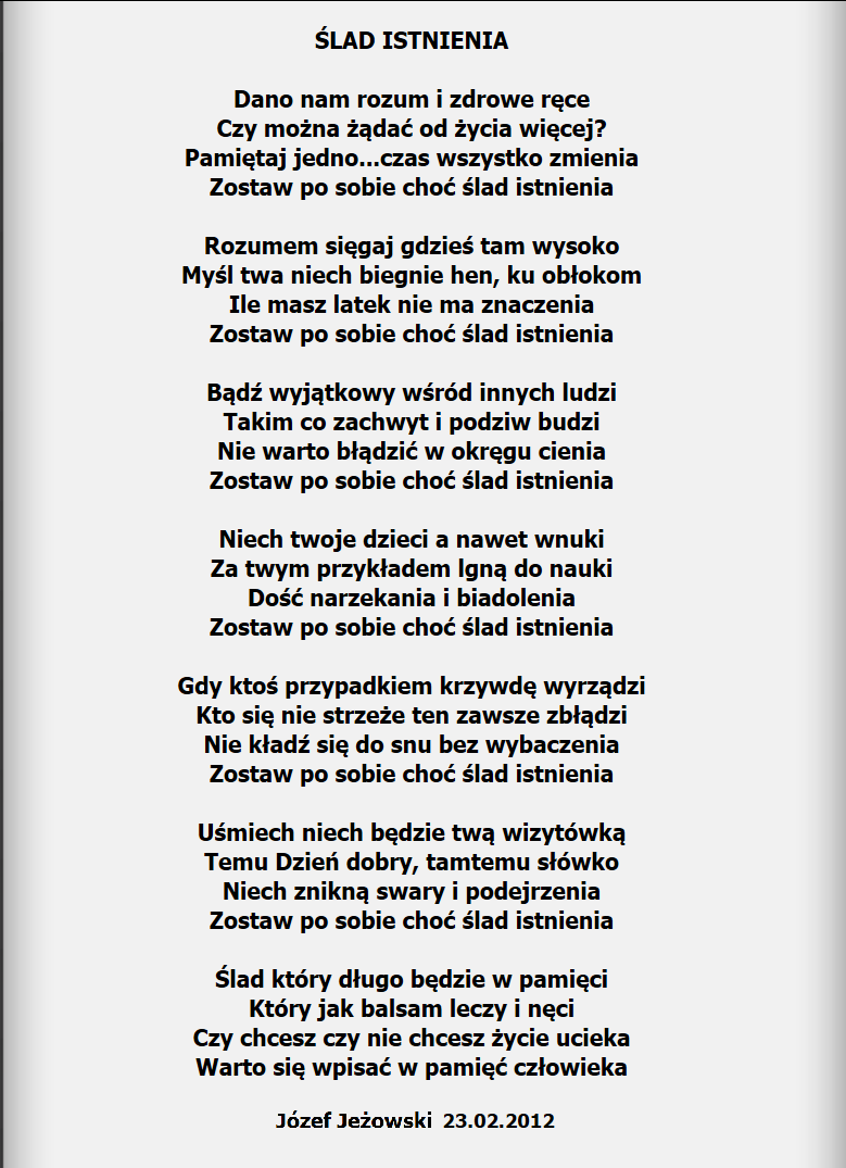 Józef Jeżowski <Ślad istnienia>